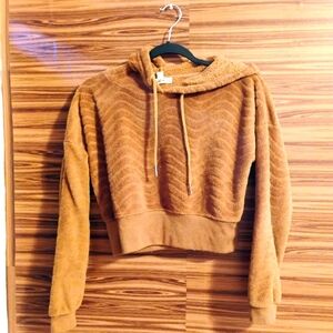 Burnt orange cozy cropped hoodie